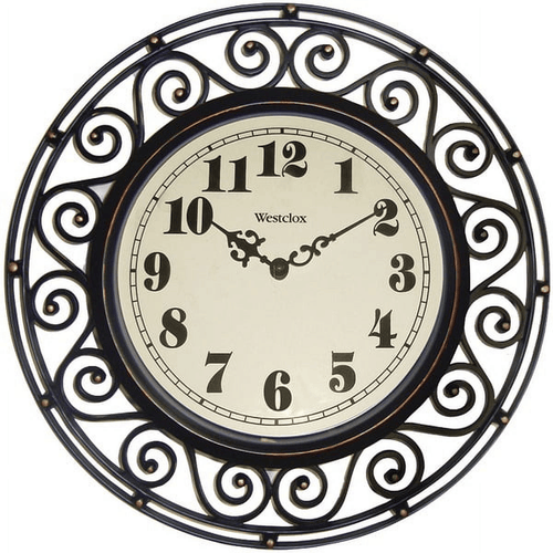 Westclox Wrought Iron Style Bronze Analog Quartz Accuracy 12" Round Wall Clock EasyOptionXY LLC