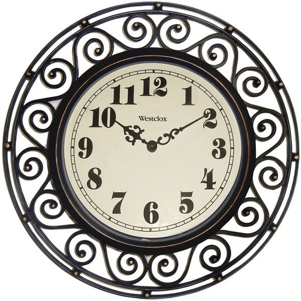 Westclox Wrought Iron Style Bronze Analog Quartz Accuracy 12" Round Wall Clock EasyOptionXY LLC
