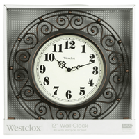 Westclox Wrought Iron Style Bronze Analog Quartz Accuracy 12" Round Wall Clock EasyOptionXY LLC
