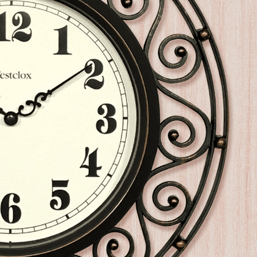 Westclox Wrought Iron Style Bronze Analog Quartz Accuracy 12" Round Wall Clock EasyOptionXY LLC