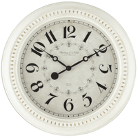 Mainstays Indoor 15.5" Round Antique White French Country Analog Traditional Wall Clock with Arabic Numbers EasyOptionXY LLC