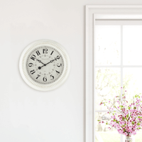 Mainstays Indoor 15.5" Round Antique White French Country Analog Traditional Wall Clock with Arabic Numbers EasyOptionXY LLC