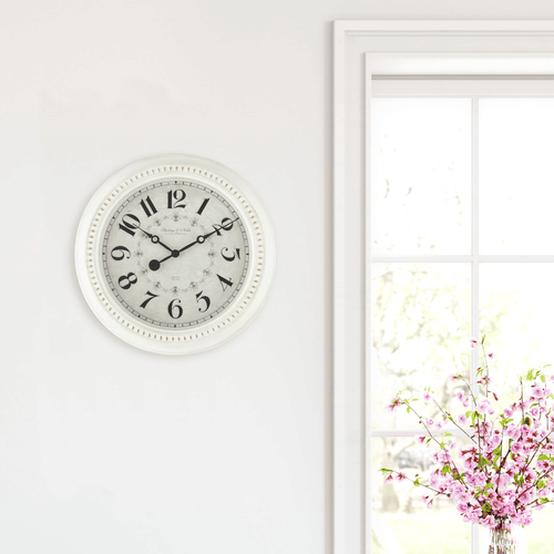 Mainstays Indoor 15.5" Round Antique White French Country Analog Traditional Wall Clock with Arabic Numbers EasyOptionXY LLC