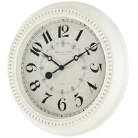 Mainstays Indoor 15.5" Round Antique White French Country Analog Traditional Wall Clock with Arabic Numbers EasyOptionXY LLC