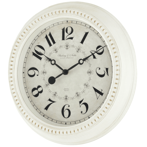 Mainstays Indoor 15.5" Round Antique White French Country Analog Traditional Wall Clock with Arabic Numbers EasyOptionXY LLC
