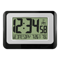 MainStays Black Atomic Digital Calendar Desk Alarm Clock with Temperature, W88631 EasyOptionXY LLC
