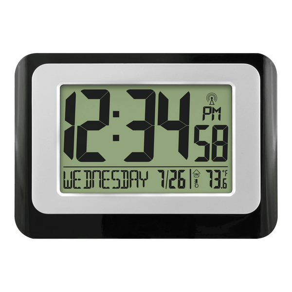 MainStays Black Atomic Digital Calendar Desk Alarm Clock with Temperature, W88631 EasyOptionXY LLC