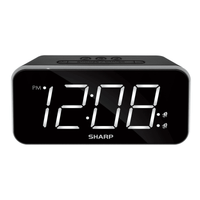 SHARP Dual Alarm Clock with Jumbo Easy to Read 1.8' White LED Display, Black Case EasyOptionXY LLC