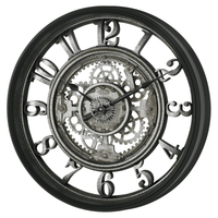 Better Homes and Gardens 20" Indoor Rustic Metal Arabic Moving Gear Analog Wall Clock EasyOptionXY LLC