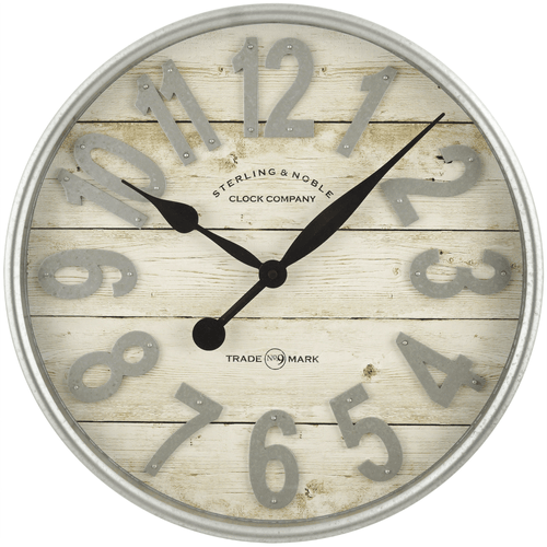 Better Homes & Gardens Indoor 20" White and Galvanized Raised Arabic Farmhouse Analog Wall Clock EasyOptionXY LLC