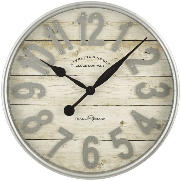 Better Homes & Gardens Indoor 20" White and Galvanized Raised Arabic Farmhouse Analog Wall Clock EasyOptionXY LLC