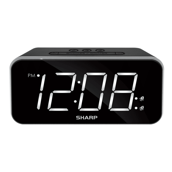 SHARP Dual Alarm Clock with Jumbo Easy to Read 1.8' White LED Display, Black Case EasyOptionXY LLC