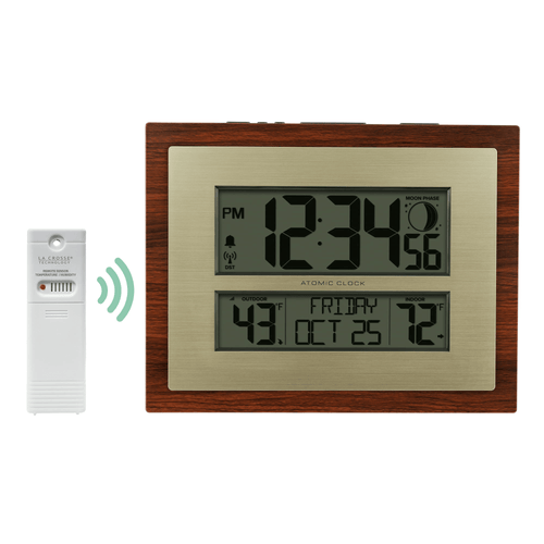 BHG Cherry Finish Modern Digital Atomic Clock with Temperature, W86111 EasyOptionXY LLC