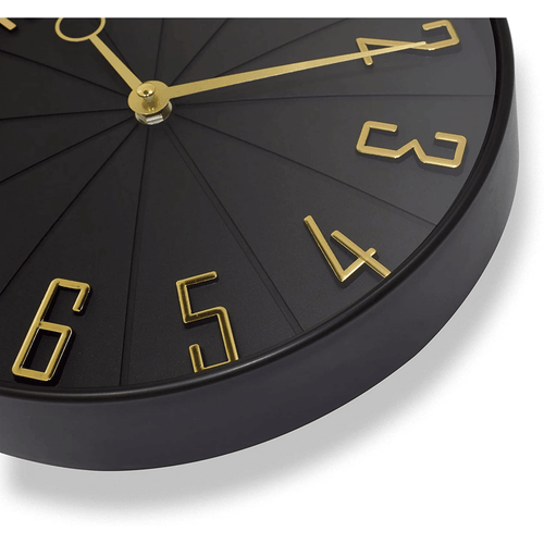 Westclox 12" Black & Gold Modern Analog QA Wall Clock EasyOptionXY LLC