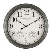 Better Homes & Gardens 15.5" Indoor/Outdoor Gray Gunmetal Finish Arabic Round Analog Wall Clock EasyOptionXY LLC
