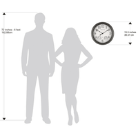 Better Homes & Gardens 15.5" Indoor/Outdoor Gray Gunmetal Finish Arabic Round Analog Wall Clock EasyOptionXY LLC