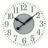 Mainstays Indoor Round 23.5" White and Gray Arabic Wainscot Farmhouse Analog Wall Clock EasyOptionXY LLC