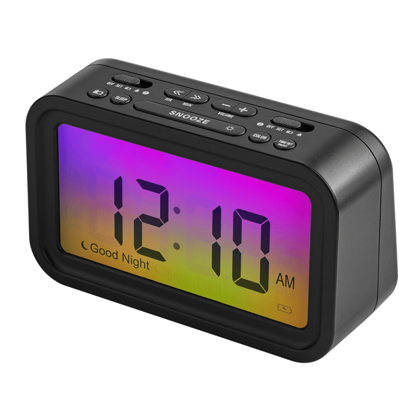 onn. Digital Alarm Clock with Ombre Color Changing Display EasyOptionXY LLC
