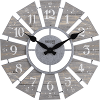 FirsTime & Co. Gray Numeral Windmill Wall Clock, Farmhouse, Analog, 24 x 2 x 24 in EasyOptionXY LLC