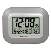Westclox Classic Modern Silver Easy To Read LCD Display Digital Wall Clock with Large Numbers and Day, Date, and Temperature EasyOptionXY LLC