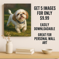 EzBuyCo Custom Dog Portraits – 5 Unique Images Delivered in 24 Hours