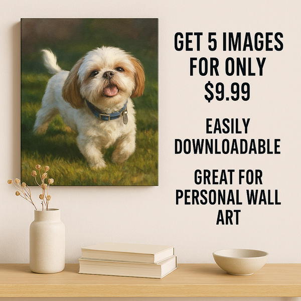 EzBuyCo Custom Dog Portraits – 5 Unique Images Delivered in 24 Hours
