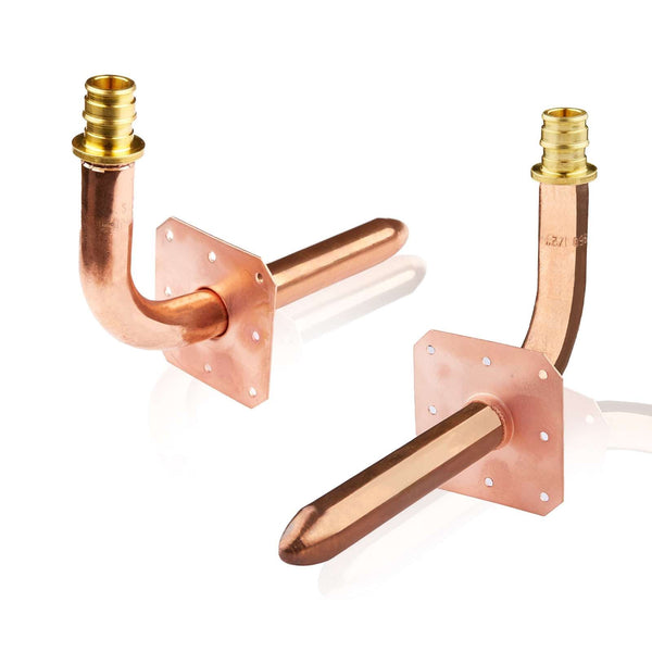 PEX A Expansion 1/2" 8" Copper Stub with Wall Flange Plumbingsell