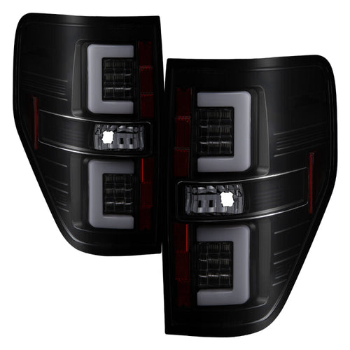 Spyder 09-14 Ford F150 V2 Light Bar LED Tail Lights - Blk Smoke (ALT-YD-FF15009V2-LBLED-BSM) OffRoadUSA.com
