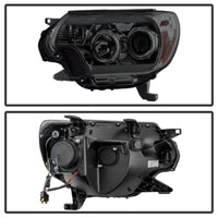 Spyder Toyota Tacoma 12-16 Projector Headlights Light Bar DRL Smoke PRO-YD-TT12-LBDRL-SM OffRoadUSA.com