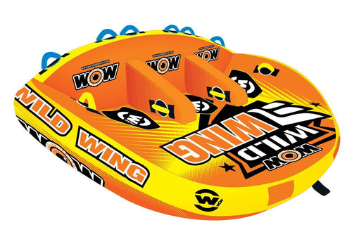 WOW Sports Wild Wing 3 Person Towable Water Tube For Pool and Lake (18-1130) Jupiter Gear