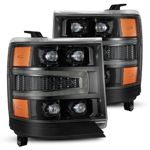 AlphaRex 16-18 Chevrolet Silverado 1500 NOVA-Series LED Projector Headlights Alpha-Black OffRoadUSA.com
