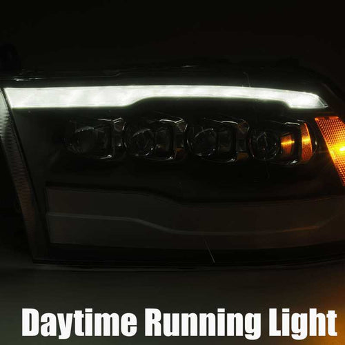AlphaRex 09-18 Ram Truck NOVA-Series LED Projector Headlights Alpha-Black OffRoadUSA.com