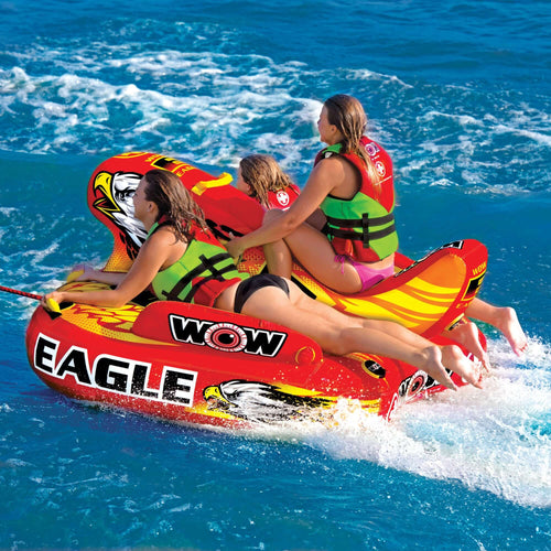WOW Sports Wow Eagle 1-3 Person Hybrid Towable Water Tube For Pool and Lake Jupiter Gear