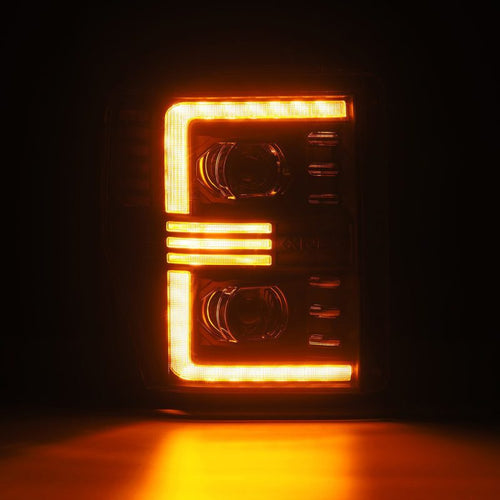 AlphaRex 08-10 Ford Super Duty/Excursion PRO-Series Halogen Projector Headlights Black OffRoadUSA.com