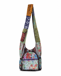 Kathmandu Collection Vintage Patchwork Hobo Bag with Water Bottle Pockets Jupiter Gear