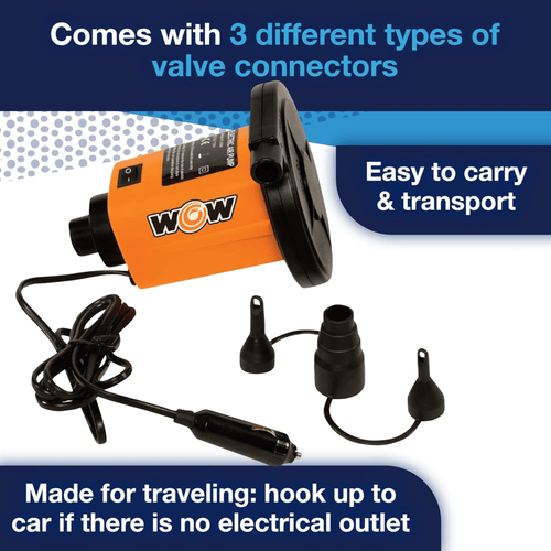 WOW Watersports 12V DC Inflator Pump for Inflatables and Towables Jupiter Gear