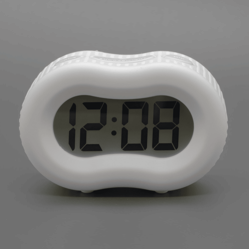 Timelink Rubber Smartlight Fashion Digital LCD Alarm Clock - White EasyOptionXY LLC