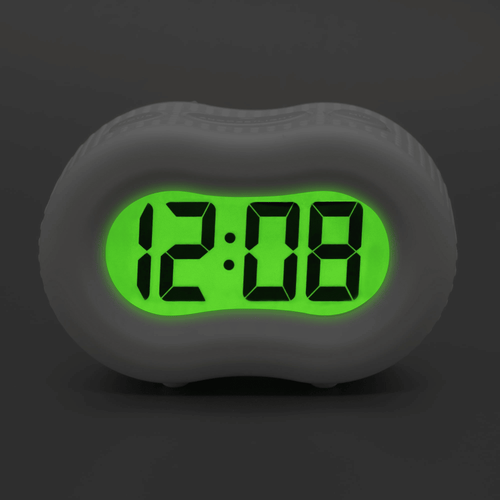 Timelink Rubber Smartlight Fashion Digital LCD Alarm Clock - White EasyOptionXY LLC