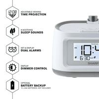 SHARP Projection Dual Alarm Clock with 8 Soothing Sleep Sounds, Easy to Read Display EasyOptionXY LLC