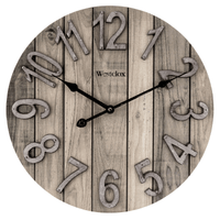 Westclox 15.5" Brown Farmhouse Style Wood Grain Analog QA Wall Clock with Raised Numbers EasyOptionXY LLC