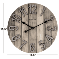 Westclox 15.5" Brown Farmhouse Style Wood Grain Analog QA Wall Clock with Raised Numbers EasyOptionXY LLC