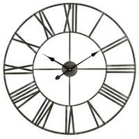 Solange Round Metal Wall Clock - 30" Gray EasyOptionXY LLC