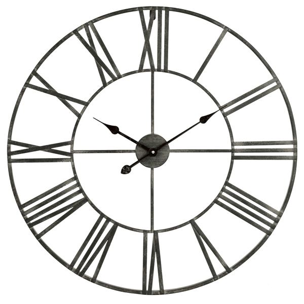 Solange Round Metal Wall Clock - 30" Gray EasyOptionXY LLC
