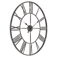 Solange Round Metal Wall Clock - 30" Gray EasyOptionXY LLC
