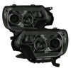 Spyder Toyota Tacoma 12-16 Projector Headlights Light Bar DRL Smoke PRO-YD-TT12-LBDRL-SM OffRoadUSA.com