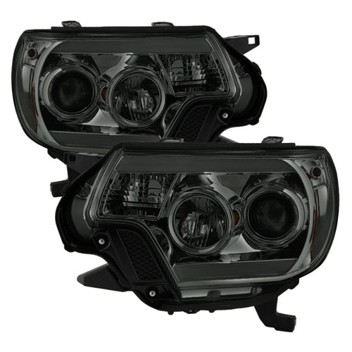 Spyder Toyota Tacoma 12-16 Projector Headlights Light Bar DRL Smoke PRO-YD-TT12-LBDRL-SM OffRoadUSA.com