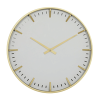 CosmoLiving by Cosmopolitan 20" Gold Glass Wall Clock with Gold Accents EasyOptionXY LLC