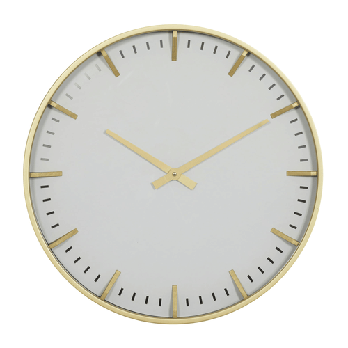 CosmoLiving by Cosmopolitan 20" Gold Glass Wall Clock with Gold Accents EasyOptionXY LLC