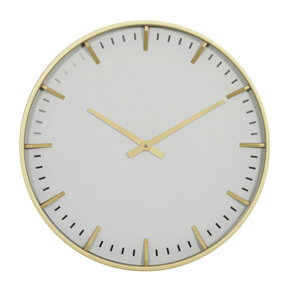 CosmoLiving by Cosmopolitan 20" Gold Glass Wall Clock with Gold Accents EasyOptionXY LLC