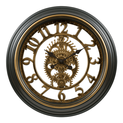 La Crosse Clock 20-inch Bronze Antiqued Gears Vintage Quartz Analog Wall Clock, 404-3051C EasyOptionXY LLC